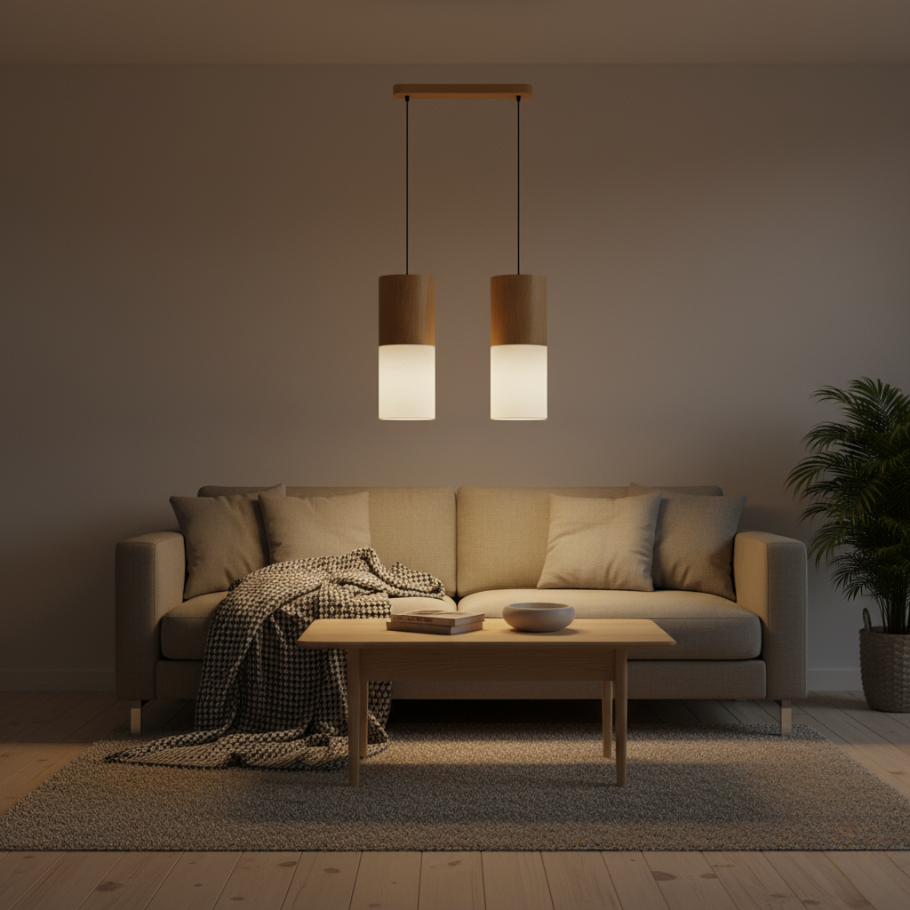 Twin Pendant Oak Set