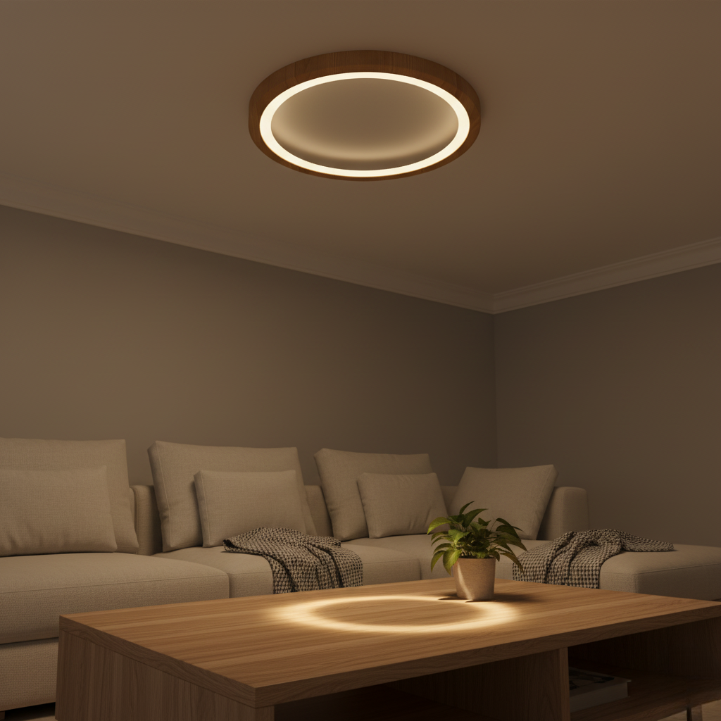 Oak Ring Ceiling Lamp