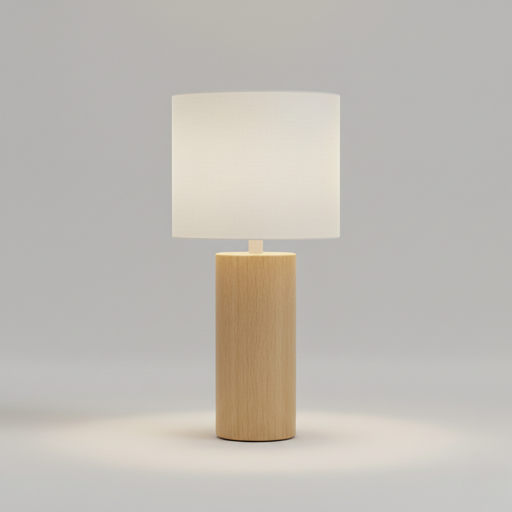 Oak Cylinder Table Lamp